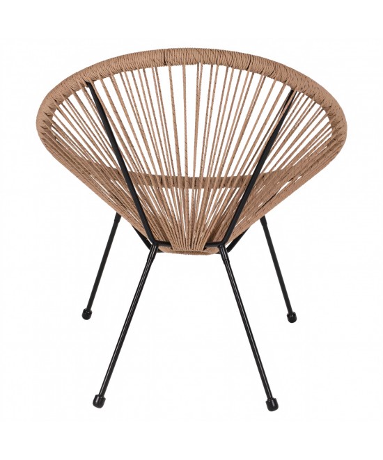 Πολυθρόνα Κήπου ArteLibre APRONIUS Φυσικό/Μαύρο Rattan/Μέταλλο 71x73x77cm