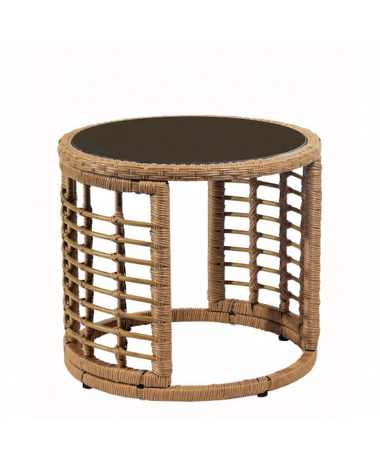 Τραπεζάκι Κήπου ArteLibre AURIUS Φυσικό Rattan/Γυαλί Φ45x40cm Τραπεζάκι Κήπου ArteLibre AURIUS Φυσικό Rattan/Γυαλί Φ45x40cm