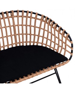 Καναπές Κήπου ArteLibre ARVENIUS Φυσικό/Μαύρο Rattan 124x57x77cm Καναπές Κήπου ArteLibre ARVENIUS Φυσικό/Μαύρο Rattan 124x57x77cm