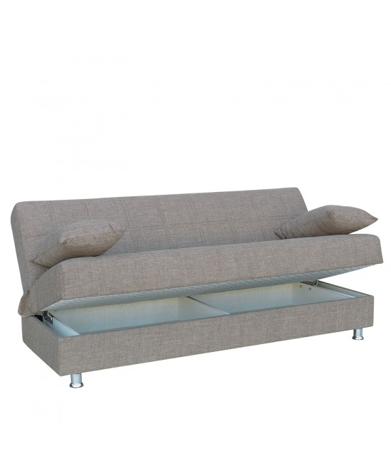 Καναπές Κρεβάτι Τριθέσιος ArteLibre LAURA Μπεζ 190x84x86cm