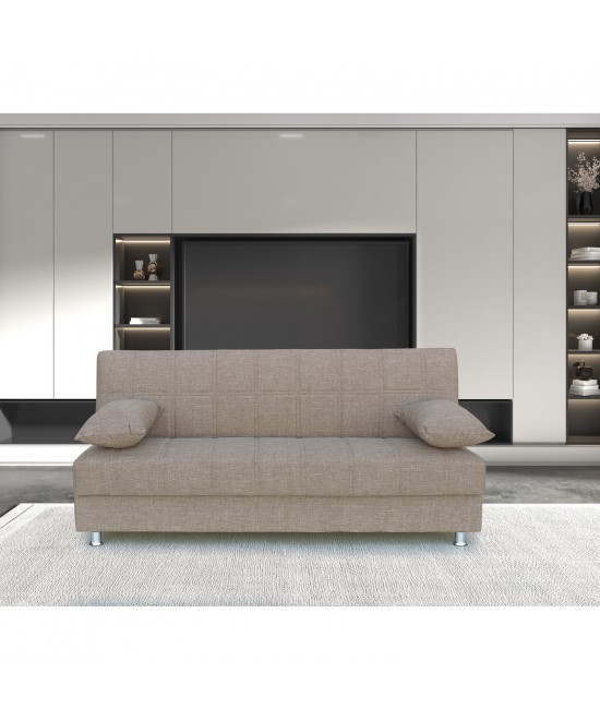 Καναπές Κρεβάτι Τριθέσιος ArteLibre LAURA Μπεζ 190x84x86cm