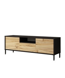 Έπιπλο Τηλεόρασης ArteLibre ARGYLL Φυσικό/Μαύρο Μοριοσανίδα/Μέταλλο 140x35.5x46.4cm