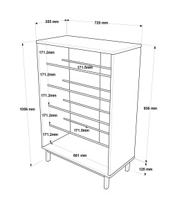 Παπουτσοθήκη ArteLibre BUTE Φυσικό Μοριοσανίδα/Μελαμίνη 105.6x35.5x72cm