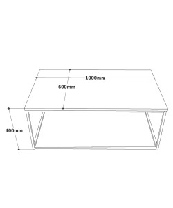 Τραπεζάκι Σαλονιού ArteLibre RENFREW Πεύκο/Ανθρακί Μοριοσανίδα/Μέταλλο 100x60x40cm