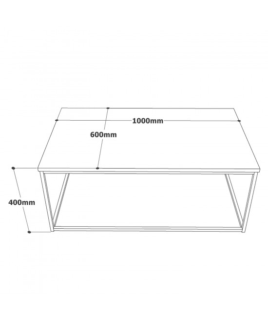 Τραπεζάκι Σαλονιού ArteLibre RENFREW Πεύκο/Ανθρακί Μοριοσανίδα/Μέταλλο 100x60x40cm
