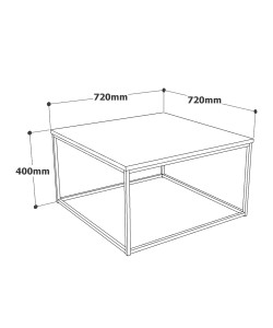 Τραπεζάκι Σαλονιού ArteLibre DUMFRIES Πεύκο/Ανθρακί Μοριοσανίδα/Μέταλλο 72x72x40cm