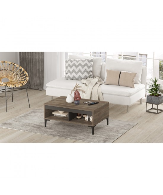 Τραπεζάκι Σαλονιού ArteLibre STIRLING Καφέ/Ανθρακί Μοριοσανίδα/Μελαμίνη 90x60x40.6cm