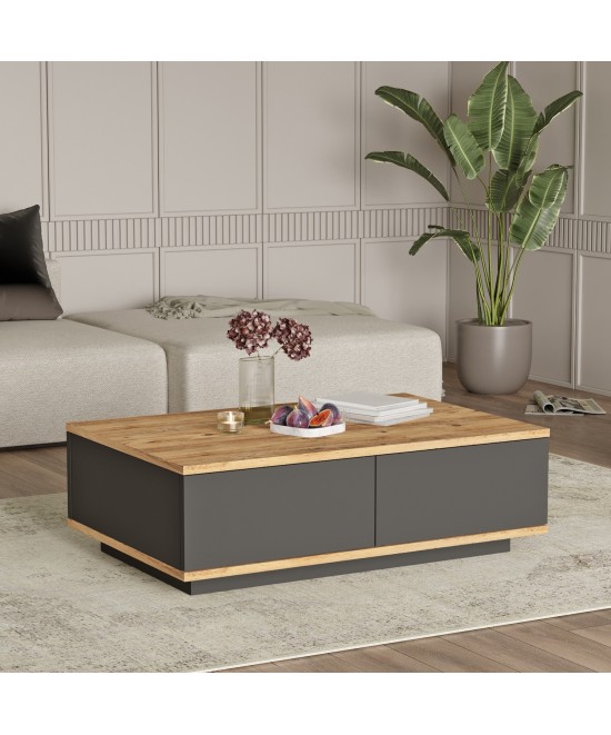 Τραπεζάκι Σαλονιού ArteLibre CLACK Πεύκο/Ανθρακί Μοριοσανίδα/Μελαμίνη 90x60x28.6cm