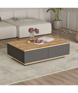 Τραπεζάκι Σαλονιού ArteLibre CLACK Πεύκο/Ανθρακί Μοριοσανίδα/Μελαμίνη 90x60x28.6cm