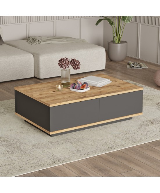 Τραπεζάκι Σαλονιού ArteLibre CLACK Πεύκο/Ανθρακί Μοριοσανίδα/Μελαμίνη 90x60x28.6cm