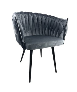 Καρέκλα Τραπεζαρίας ArteLibre JENNINGS Γκρι/Μαύρο Βελούδο/Μέταλλο 55x60x80cm