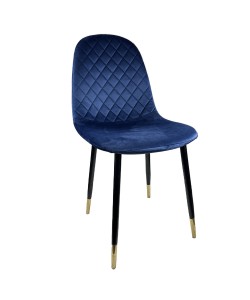 Καρέκλα Τραπεζαρίας ArteLibre BEDFORD Μπλε/Μαύρο Βελούδο/Μέταλλο 53x44x86cm