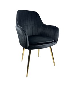 Καρέκλα Τραπεζαρίας ArteLibre MYRTLE Μαύρο/Χρυσό Βελούδο/Μέταλλο 57x43x82cm