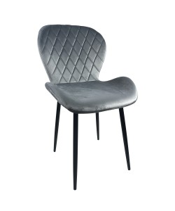 Καρέκλα Τραπεζαρίας ArteLibre LOWERY Γκρι/Μαύρο Βελούδο/Μέταλλο 59x52x82cm