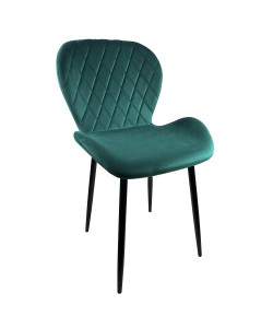 Καρέκλα Τραπεζαρίας ArteLibre LOWERY Πράσινο/Μαύρο Βελούδο/Μέταλλο 59x52x82cm