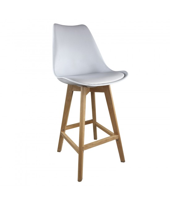 Σκαμπό Bar ArteLibre BRONX Λευκό PP/PU/Ξύλο 57.5x49x105cm Σκαμπό Bar ArteLibre BRONX Λευκό PP/PU/Ξύλο 57.5x49x105cm
