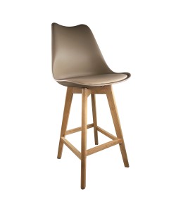 Σκαμπό Bar ArteLibre BRONX Cappuccino PP/PU/Ξύλο 57.5x49x105cm