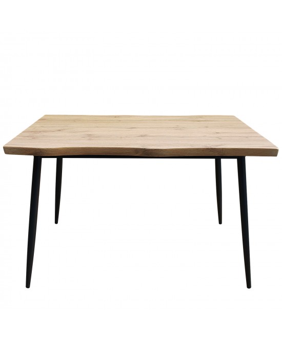 Τραπέζι Τραπεζαρίας ArteLibre AMADORA Φυσικό/Μαύρο Μοριοσανίδα/PVC/Μέταλλο 120x80x75cm