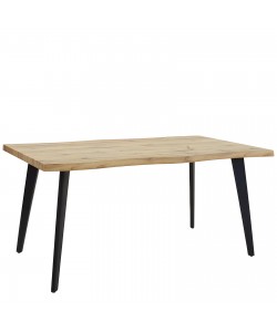 Τραπέζι Τραπεζαρίας ArteLibre AMADORA Φυσικό/Μαύρο Μοριοσανίδα/PVC/Μέταλλο 120x80x75cm