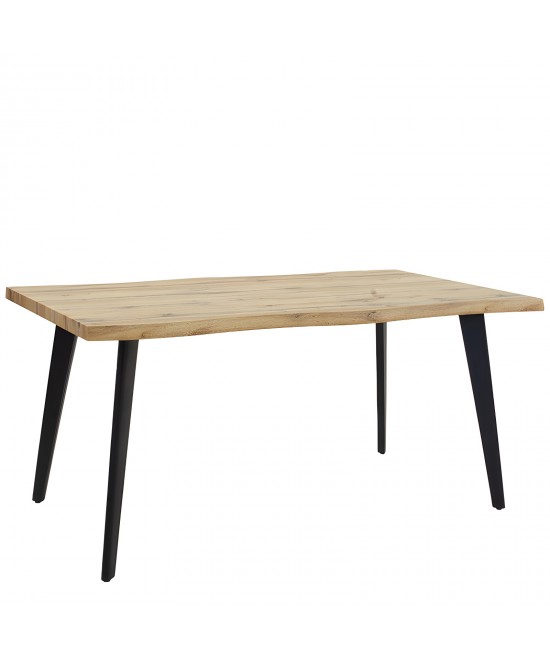 Τραπέζι Τραπεζαρίας ArteLibre AMADORA Φυσικό/Μαύρο Μοριοσανίδα/PVC/Μέταλλο 120x80x75cm