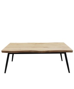 Τραπεζάκι Σαλονιού ArteLibre ALMADA Φυσικό/Μαύρο Μοριοσανίδα/Μέταλλο 120x60x45cm