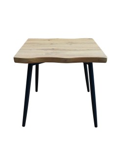 Τραπεζάκι Σαλονιού ArteLibre ALMADA Φυσικό/Μαύρο Μοριοσανίδα/Μέταλλο 60x60x45cm