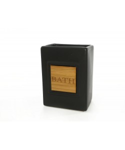 Ποτηροθήκη 'Bath' Μαύρο Κεραμικό/Μπαμπού