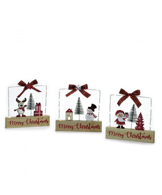 Διακοσμητικό Merry Christmas Με Φως 18x2x17cm Σε 3 Σχέδια Διακοσμητικό Merry Christmas Με Φως 18x2x17cm Σε 3 Σχέδια