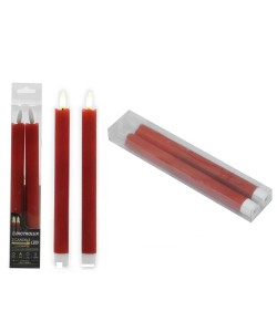 Κερί LED Κόκκινο Φ2.2cm Σετ 2Τμχ