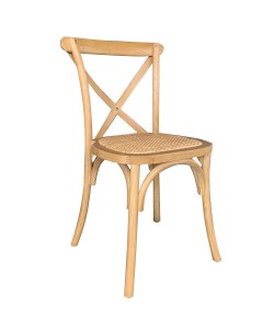 Καρέκλα Επαγγελματική ArteLibre Στοιβαζόμενη JANUS Φυσικό Ξύλο/Rattan 45x42x87cm