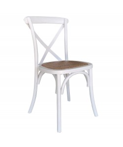 Καρέκλα Επαγγελματική ArteLibre Στοιβαζόμενη JANUS Λευκό Ξύλο/Rattan 45x42x87cm