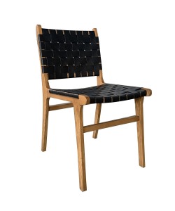 Καρέκλα Επαγγελματική ArteLibre RHEA Καρυδί/Μαύρο Ξύλο/Δέρμα 46x40x84cm