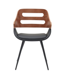 Καρέκλα Επισκέπτη ArteLibre HARMADA Μαύρο/Καφέ Ξύλο/PU/Μέταλλο 52x57.5x77cm