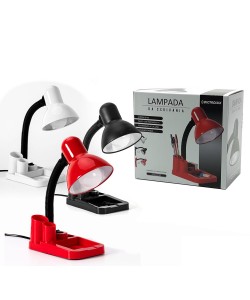 Φωτιστικό Γραφείου Με Μολυβοθήκη Μέταλλο/Πλαστικό 30cm Σε 3 Χρώματα