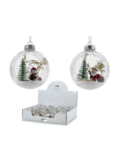 Μπάλα Με Σκηνικό Στο Εσωτερικό Διάφανο Γυαλί Φ8cm Σε 2 Σχέδια