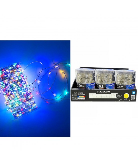 300 MicroLED Εσωτ. & Εξωτ. Χώρου Με 8 Προγράμματα Και Μετασχηματιστή Πολύχρωμο Φως Διάφανο Καλώδιο Μη Επεκτεινόμενο IP44 300 MicroLED Εσωτ. & Εξωτ. Χώρου Με 8 Προγράμματα Και Μετασχηματιστή Πολύχρωμο Φως Διάφανο Καλώδιο Μη Επεκτεινόμενο IP44