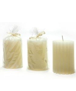 Κερί Κυλινδρικό Μπεζ Φ7x10cm Σε 3 Σχέδια