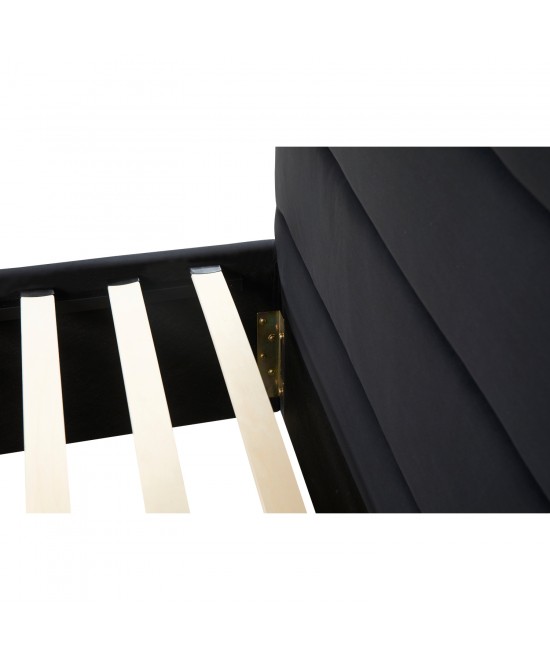 Κρεβάτι Διπλό ArteLibre SLEEPSUIT Μαύρο Ύφασμα 218x172x118cm (Στρώμα 160x200cm)