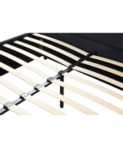 Κρεβάτι Διπλό ArteLibre SLEEPSUIT Μαύρο Ύφασμα 218x172x118cm (Στρώμα 160x200cm)