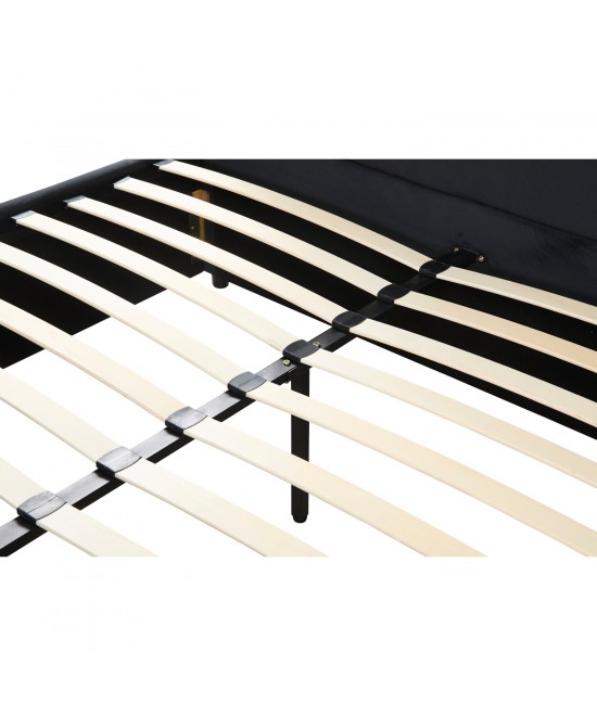 Κρεβάτι Διπλό ArteLibre SLEEPSUIT Μαύρο Ύφασμα 218x172x118cm (Στρώμα 160x200cm)