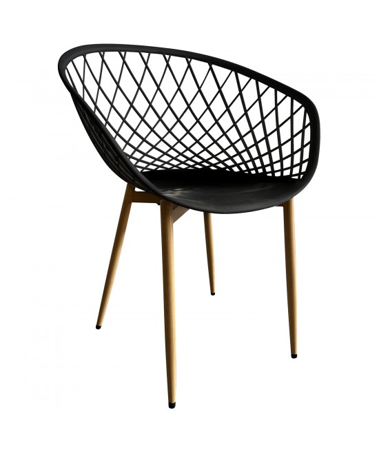 Καρέκλα Κήπου ArteLibre BALI Μαύρο/Φυσικό PP/Μέταλλο 62x42x82cm