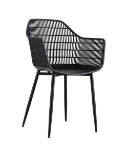 Πολυθρόνα Κήπου ArteLibre KOPHIPHI Μαύρο PP/Μέταλλο 53x58x86.5cm
