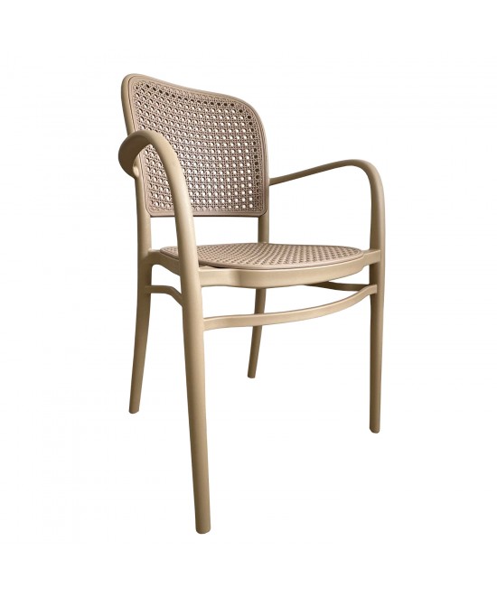 Πολυθρόνα Κήπου ArteLibre CANARY Cappuccino PP 55x52x86cm Πολυθρόνα Κήπου ArteLibre CANARY Cappuccino PP 55x52x86cm