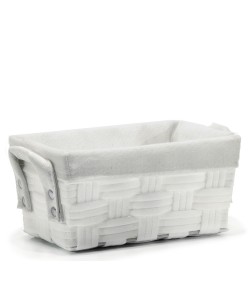 Καλάθι Αποθήκευσης Λευκό Polyester 28x17x13cm
