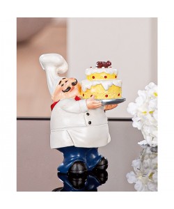Φιγούρα Μάγειρας 'Paolo' Πολυ Ροζ/Λευκό 8x5.5x9.5cm