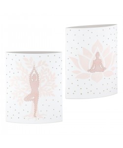Διακοσμητικό Φως (LED) Έλλειψη 'Namaste' Yoga Χαρτί Λευκό 2Τμχ 6x13x16cm