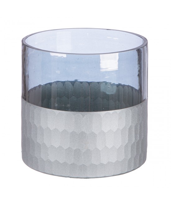 Ανεμοφωτιστικό 'Canus' Γυαλί Γκρι/Ασημί 10x10cm