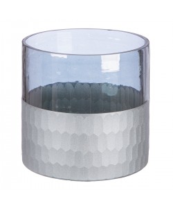 Ανεμοφωτιστικό 'Canus' Γυαλί Γκρι/Ασημί 10x10cm