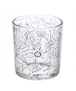 Ανεμοφωτιστικό 'Modern Art' Γυαλί Μαύρο/Διάφανο 8x7cm