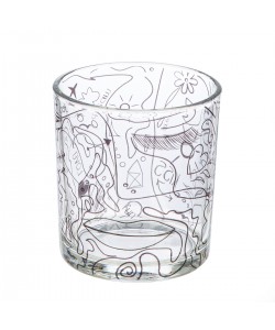 Ανεμοφωτιστικό 'Modern Art' Γυαλί Μαύρο/Διάφανο 8x7cm